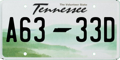 TN license plate A6333D