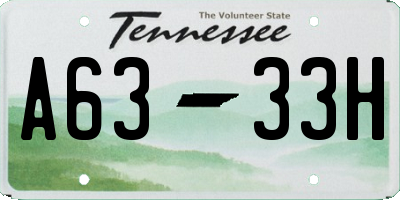 TN license plate A6333H