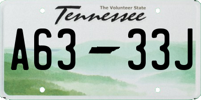 TN license plate A6333J