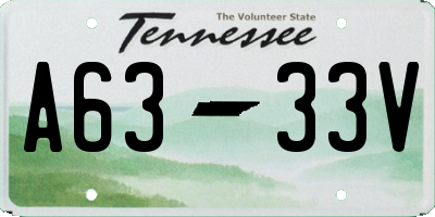 TN license plate A6333V