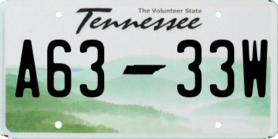 TN license plate A6333W