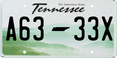 TN license plate A6333X