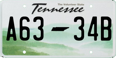 TN license plate A6334B