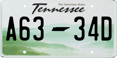 TN license plate A6334D