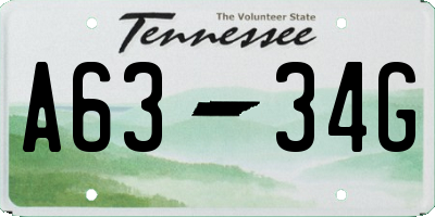 TN license plate A6334G