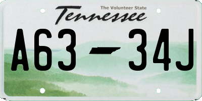 TN license plate A6334J