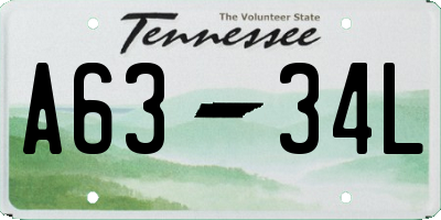 TN license plate A6334L