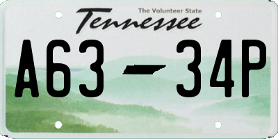 TN license plate A6334P