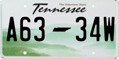 TN license plate A6334W