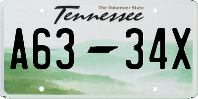 TN license plate A6334X