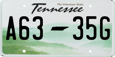TN license plate A6335G