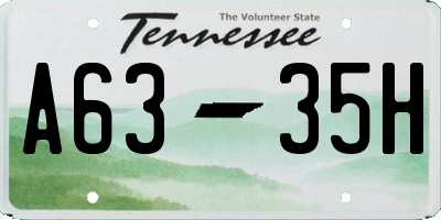 TN license plate A6335H