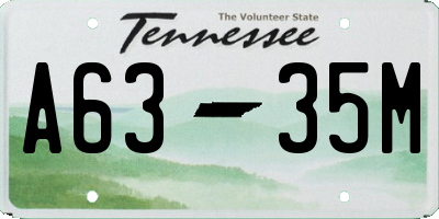 TN license plate A6335M