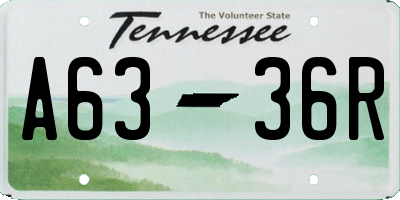 TN license plate A6336R