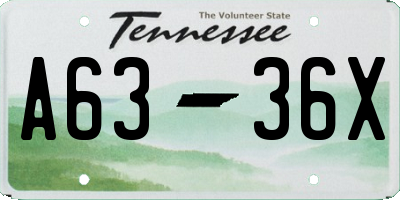 TN license plate A6336X