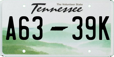 TN license plate A6339K