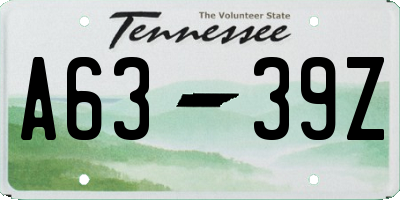TN license plate A6339Z