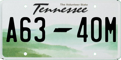 TN license plate A6340M