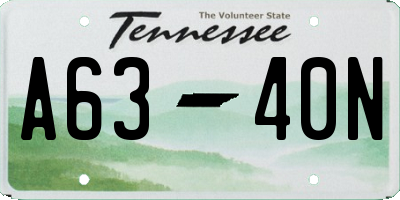 TN license plate A6340N