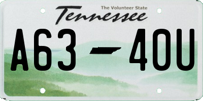 TN license plate A6340U