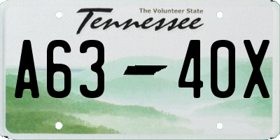 TN license plate A6340X