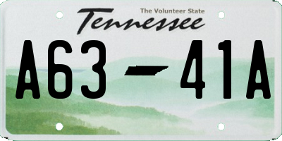 TN license plate A6341A