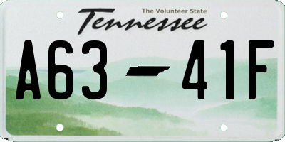 TN license plate A6341F