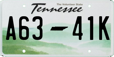 TN license plate A6341K