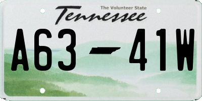 TN license plate A6341W