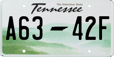 TN license plate A6342F