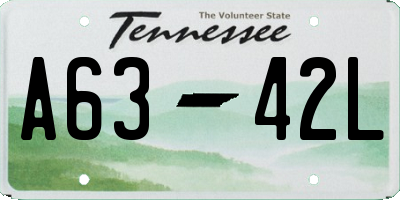 TN license plate A6342L
