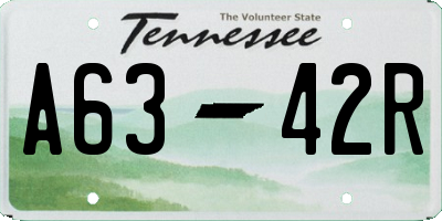 TN license plate A6342R