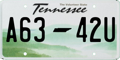 TN license plate A6342U