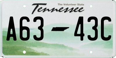 TN license plate A6343C