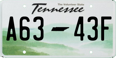 TN license plate A6343F