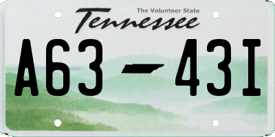 TN license plate A6343I