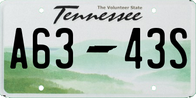 TN license plate A6343S