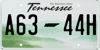 TN license plate A6344H