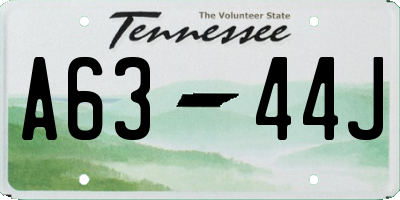 TN license plate A6344J