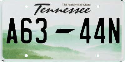 TN license plate A6344N