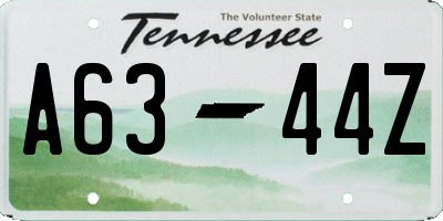 TN license plate A6344Z