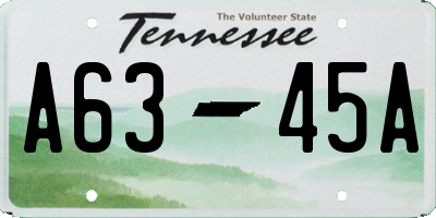 TN license plate A6345A