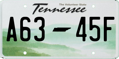 TN license plate A6345F