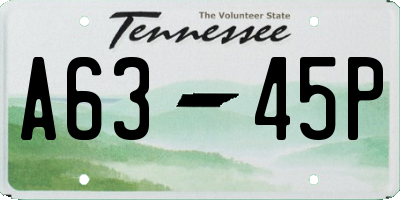 TN license plate A6345P