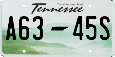 TN license plate A6345S