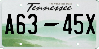 TN license plate A6345X