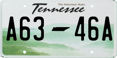 TN license plate A6346A