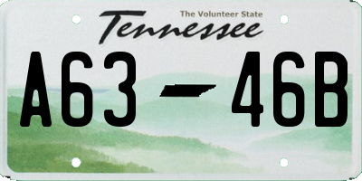 TN license plate A6346B