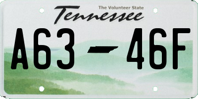 TN license plate A6346F
