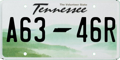 TN license plate A6346R